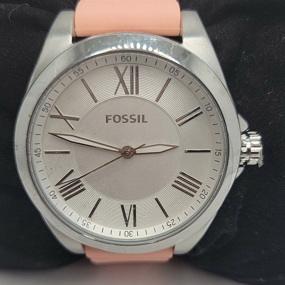 Fossil BQ3487 Women's Pink Silicone Analog Dial Quartz Genuine Wrist Watch AM917